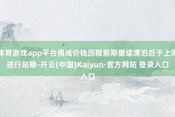 体育游戏app平台周线价钱历程前期握续漂泊后于上周进行站稳-开云(中国)Kaiyun·官方网站 登录入口